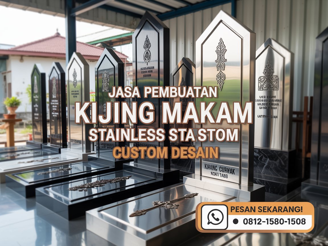 Jasa Pembuatan Kijing Makam Stainless Jogja Custom Desain